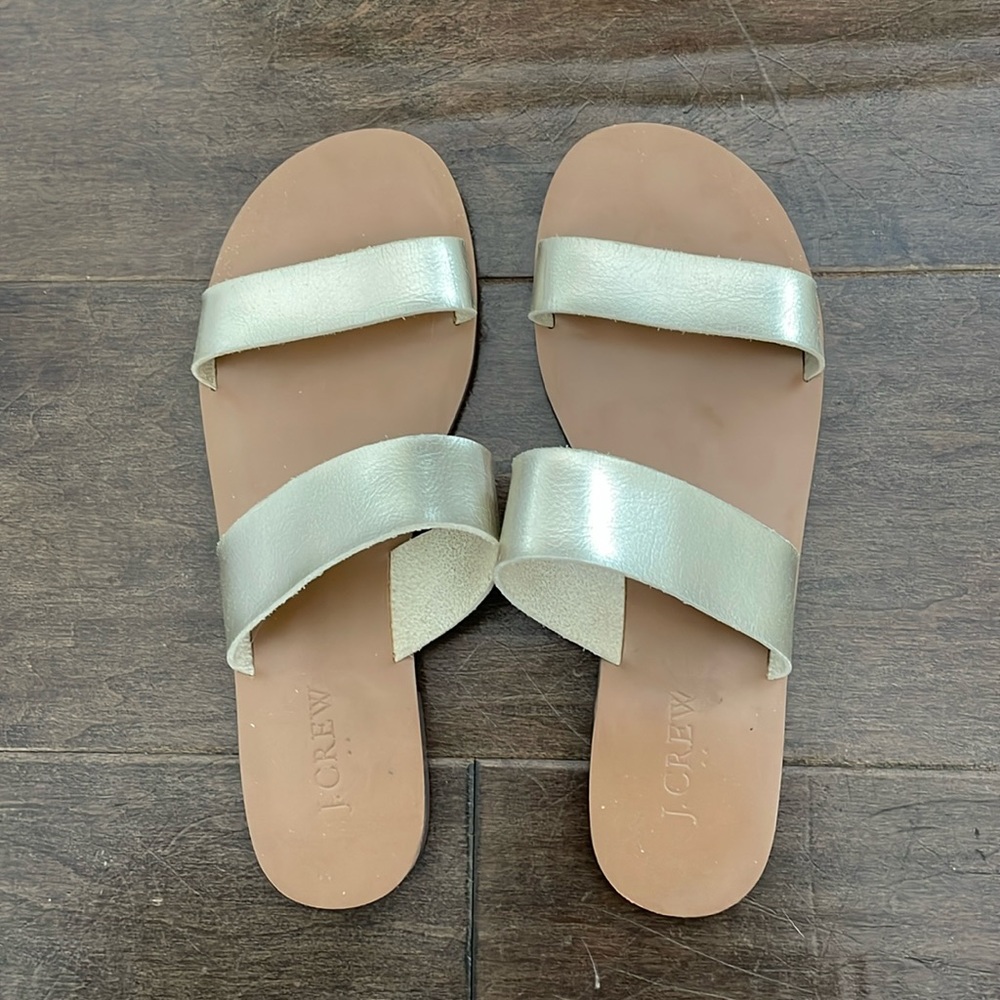 Great condition J. Crew gold sandals.  Perfect for spring break.